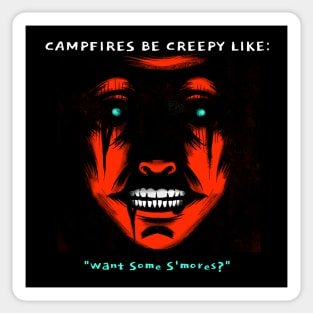 Creepy Japanese Horror Anime "Want Some S'mores?" Campfire Sticker